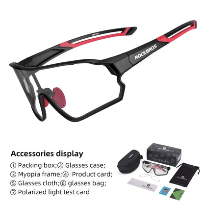 Photochromic Cycling Glasses Outdoor Sports UV400 Goggles Sunglasses Bicycle Sports Eyewear Running Fishing Glasses