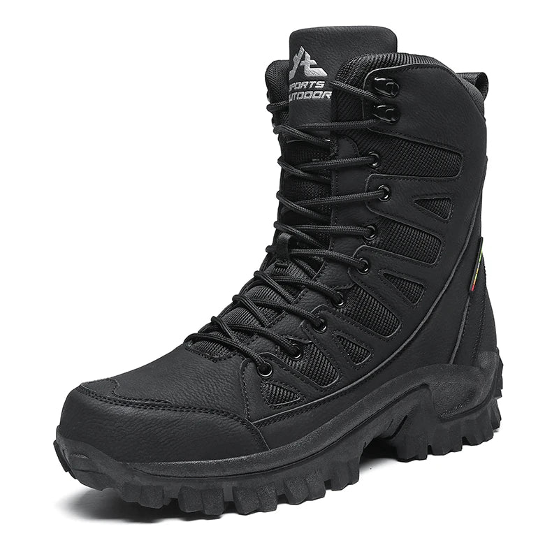 Summer Fashion Men Boots Outdoor Leather Boots Breathable Combat Boots Plus Size 46 Desert Boots Walk Shoes Autumn