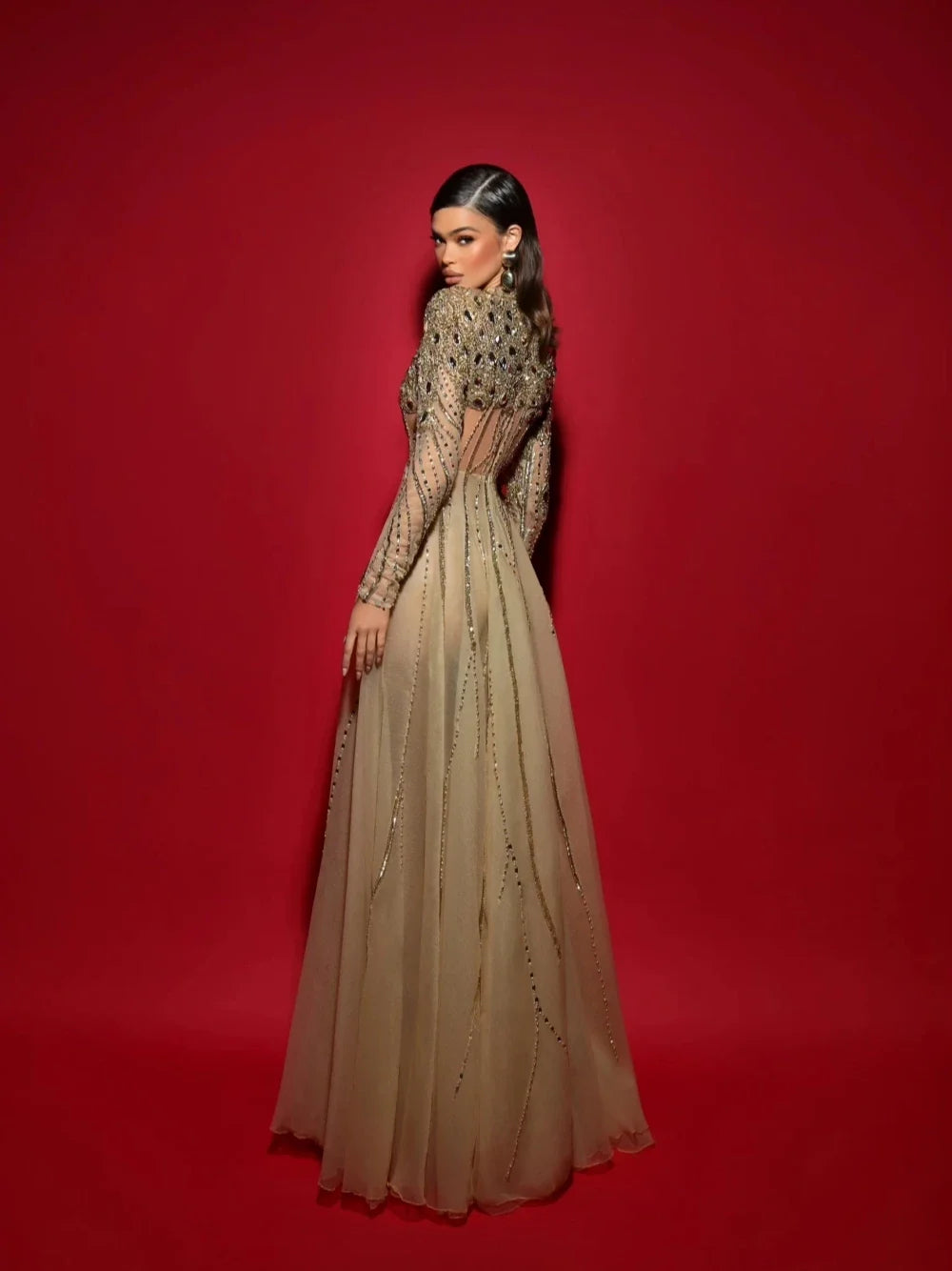 Luxurious Sexy Corset Evening Dress Shimmering Beaded Sequins Chic Crystals Customized Prom Women Sexy Special Occasions Wear