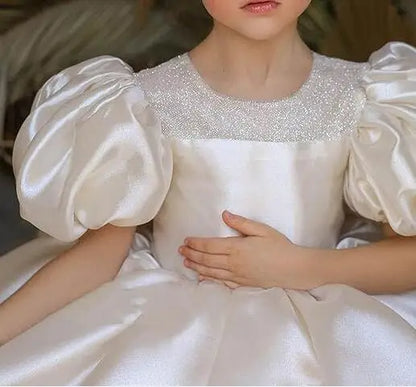 Classic Beading Princess Dresses For Kid Girls Birthday Party Infant Luxury Ball Gown Children Baptism Childen Formal Dresses