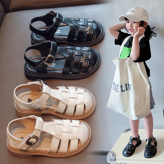 2025  New Summer Princess Sandals For Women's Kids Soft Sole Roma Single Shoes Children's Fashionable Outdoor Footwear