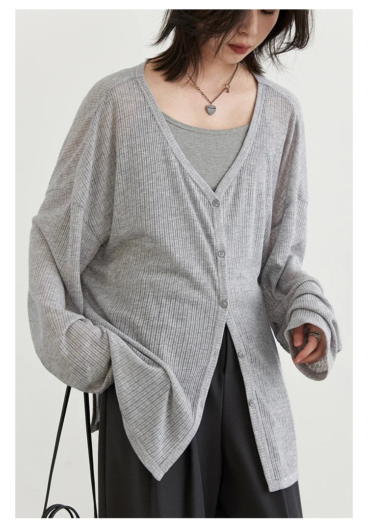 Women's Cardigan New V-neck Long Sleeved Female Shirt Female Jumpers Sun Protection Woman Top Spring Summer 2026