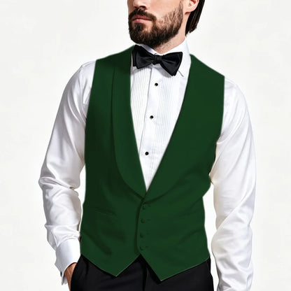Men Vest Ivory With Lapel Single Breasted Solid Waistcoat For Wedding Banquet Business Work Office Casual Daily Men Suit Vest