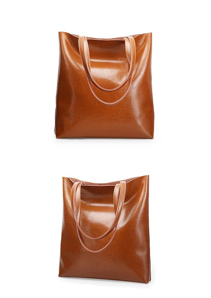 2024 Office Hand Shoulder Bags For Women Tote Cow Leather Bag Ladies Genuine Leather Handbags Big Women Bag Large Vintage Female