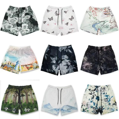 Summer Trend Motorcycle Shorts Mens Quick Dry Clothing Casual Short Pants Gym Fitness Sports Mesh Basketball Sweatpants