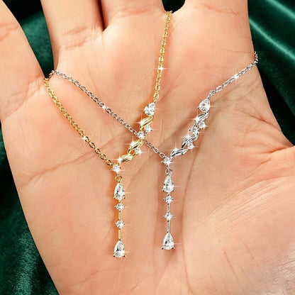 Marquise/Round/Rectangular Cut Moissanite Pendant Necklace For Women Three Stone Irregular Moissanite Diamond Necklace