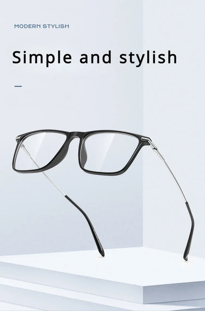 Titanium Classic Men's Square Frames Anti-blue Light Reading Glasses Myopia Can Be Customized Prescription Glasses 007