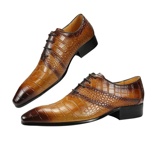 Men's Invisible Height Increasing Elevator Shoes Genuine Leather Formal Dress Oxfords Business Shoes Durable Rubber Outsole