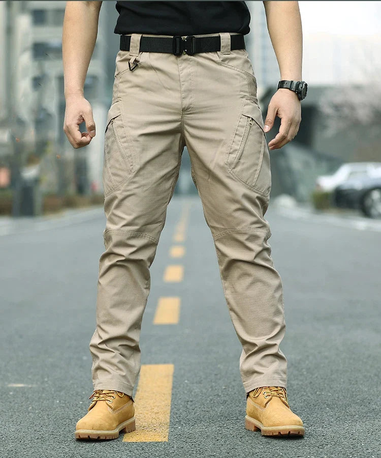 Men's Tactical Cargo Pants Military Style Joggers with Multiple Pockets Outdoor Elastic Waist for Spring Autumn Hiking Camping