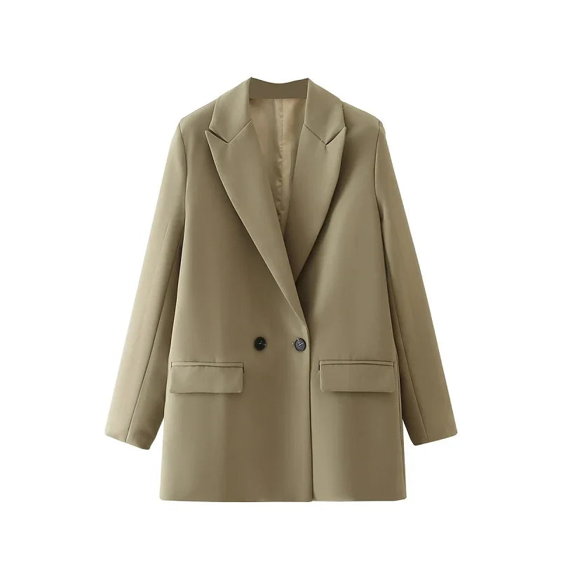 Blazer Woman Black Beige Khaki Blue Green Gray Women coat Fashion Office Wear Women's Blazers Jacket Outerwears 2024