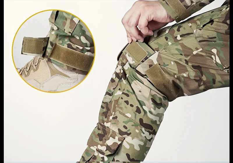 2025 Tactical Pant Combat Pants with Knee Pads Sport Trousers Camo Training Hunting Cargo Pants Men Multicam Clothing Breathable