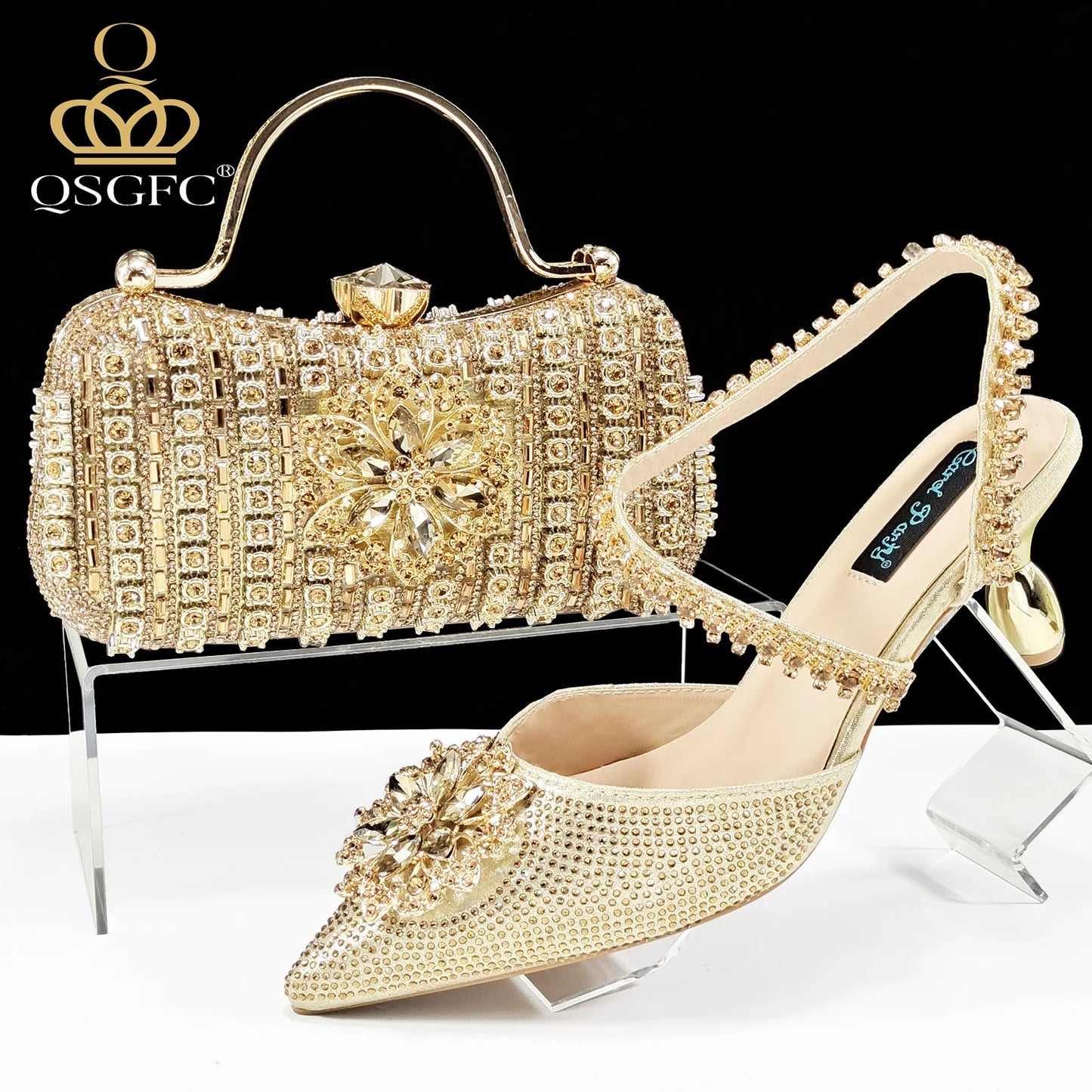 Festive Elegance: Dazzling Heels and Chic Clutch Perfect Combination Of Shoes And Bags for Party Occasions