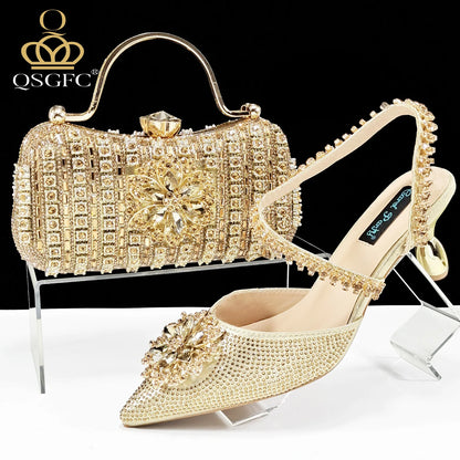 Festive Elegance: Dazzling Heels and Chic Clutch Perfect Combination Of Shoes And Bags for Party Occasions