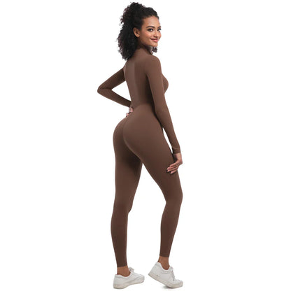 Women's Jumpsuit Women's Sports Shapewear Seamless Slim Fit Long Sleeve Sports Bodysuit  Fitness Sports Bodysuit Yoga Suit