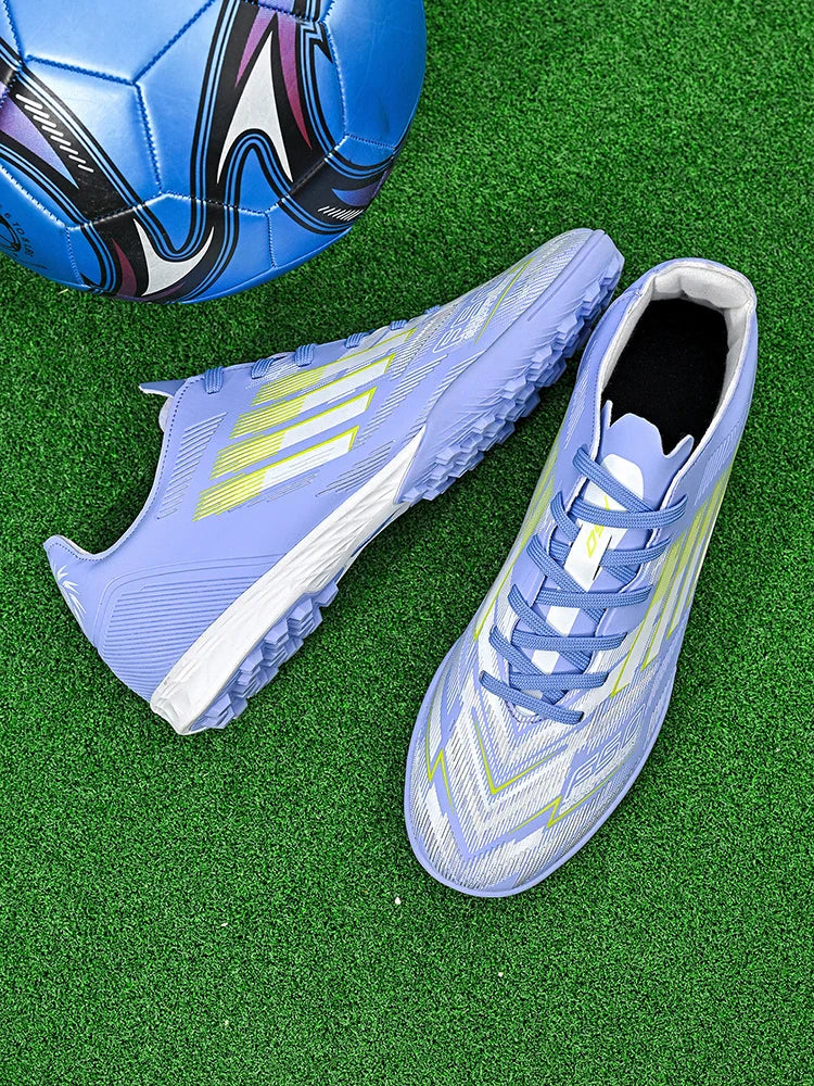 Soccer Cleats for Men Women Breathable Cushioned Insole Anti-Slip Football Shoes for AG/TF Outdoor Sports Boots