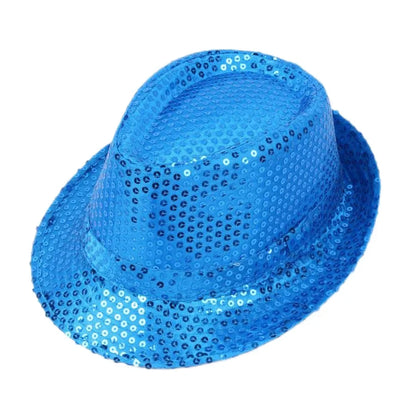British Top Jazz Hat Bucket Hat Men Women Stage Performance Sequin Hat Shining Christmas Fedoras Party Parent  Hat Hollween