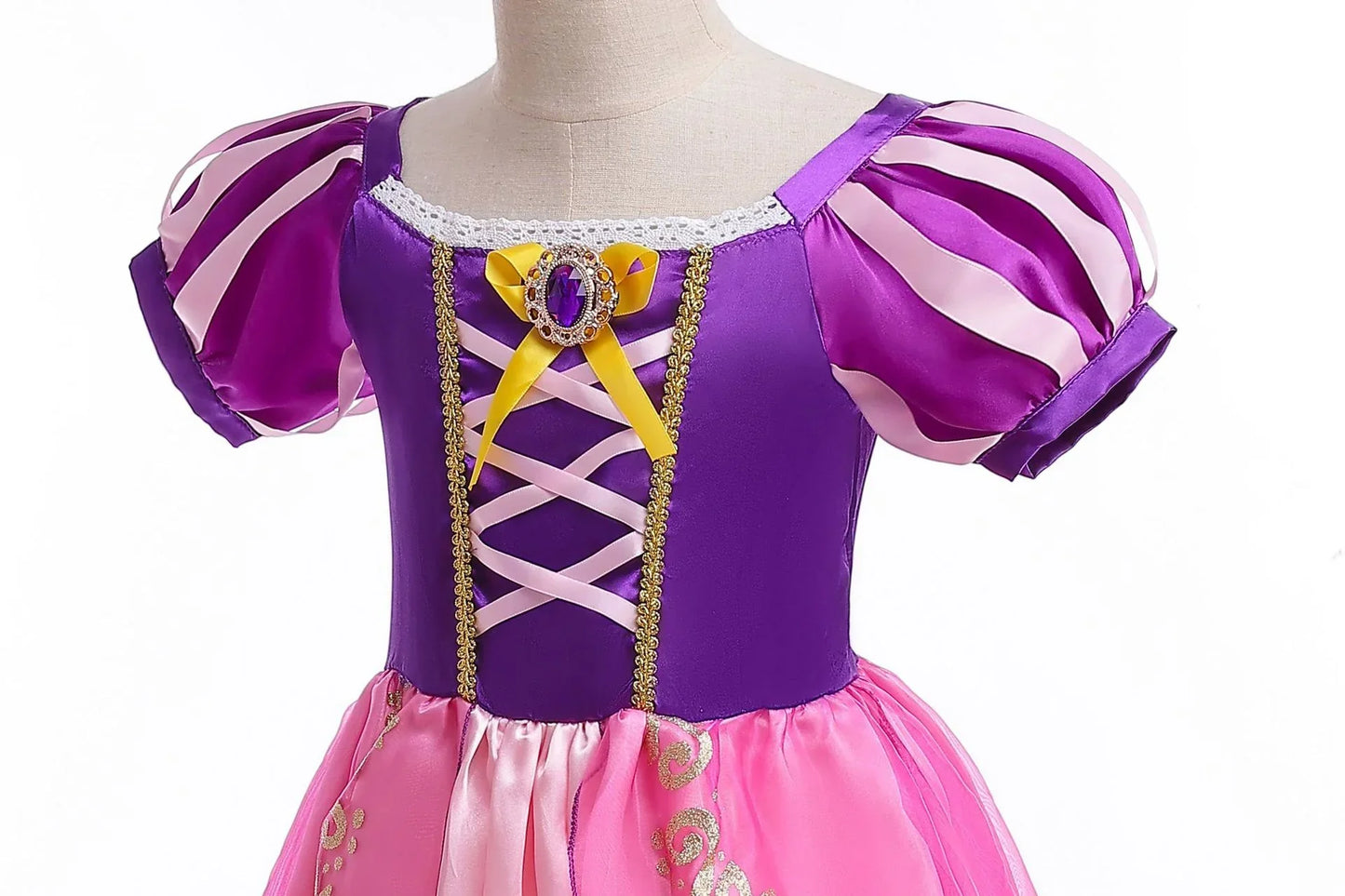 Girl Role Play Rapunzel Princess Dress for Kids Halloween Cosplay Tangled Costume Birthday Party Sequins Mesh Bow Clothes