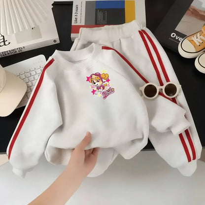 Printed Spring  Grils Clothing Sets Kids Fashion Sport Hoodies and Long Pant Two Piece Set Child Casual Tracksuit New