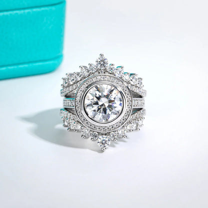 3ct D Color Moissanite Halo Engagement Wedding Ring 925 Sterling Silver Rings For Women Jewelry Wholesale