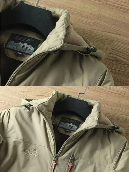 Casual Warm Military Tactical Coat Men Large Size Jacket Autumn Winter Padded Thickened Outdoor Punching Hiking Jacket Men's Top