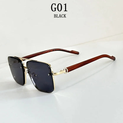 2024 Luxury Square Sunglasses For Men New Wooden Vintage Designer Fashion Glasses Sunglasses Women Vacation Gafas De Sol Hombre