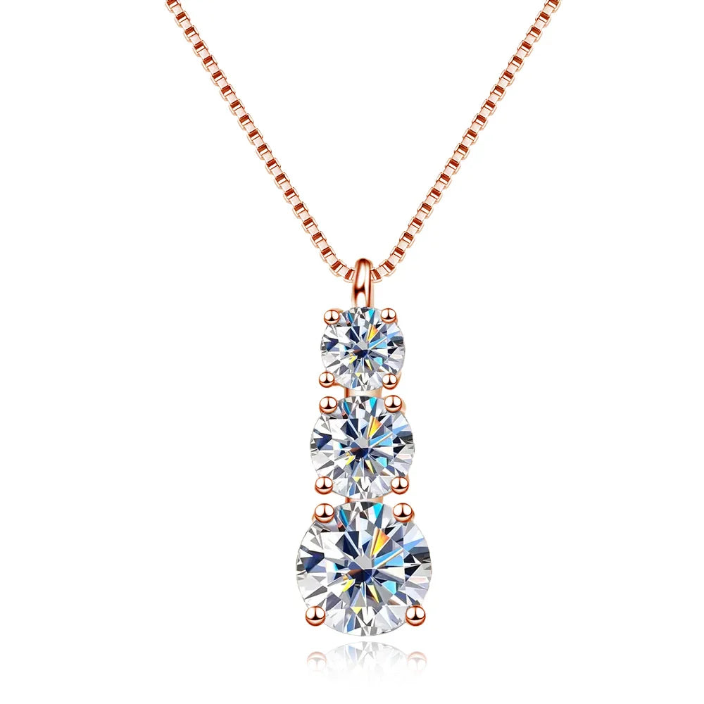 D VVS1 Moissanite Diamond Necklace for Woman Wedding Jewely with GRA 925 Sterling Sliver Plated 18k White Gold Necklace