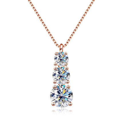D VVS1 Moissanite Diamond Necklace for Woman Wedding Jewely with GRA 925 Sterling Sliver Plated 18k White Gold Necklace
