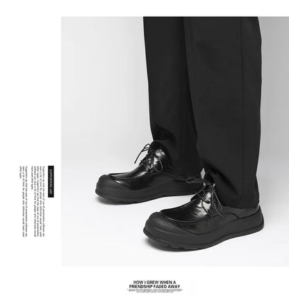 Spring New Designer Business Casual Shoes for Men Black Genuine Leather Shoes Male British Style Soft Sole Fashion Shoe Man
