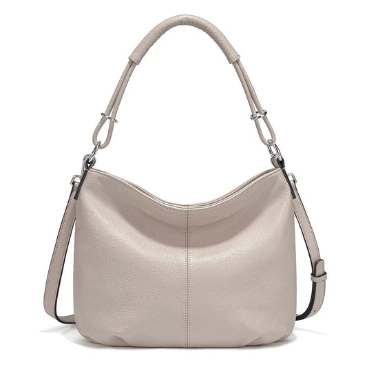 Women's Soft Cowhide Leather Shoulder Bag Fashion Leather Handbag Crossbody Bag Satchels For Commute Charming Hobos