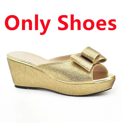 Latest Design Women Shoes and Bag Set Decorated with Rhinestone Wedding Shoes Bride Ladies Shoes Heels Party Women Pumps