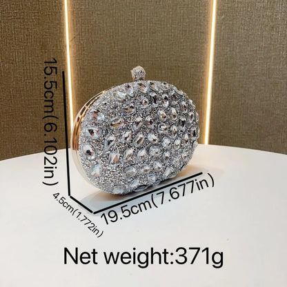 Golden Birthday Party Luxury Crystal Silver Diamond Evening Bags Women Party Purse Wedding Pink Bridal Boutique Clutch Bags
