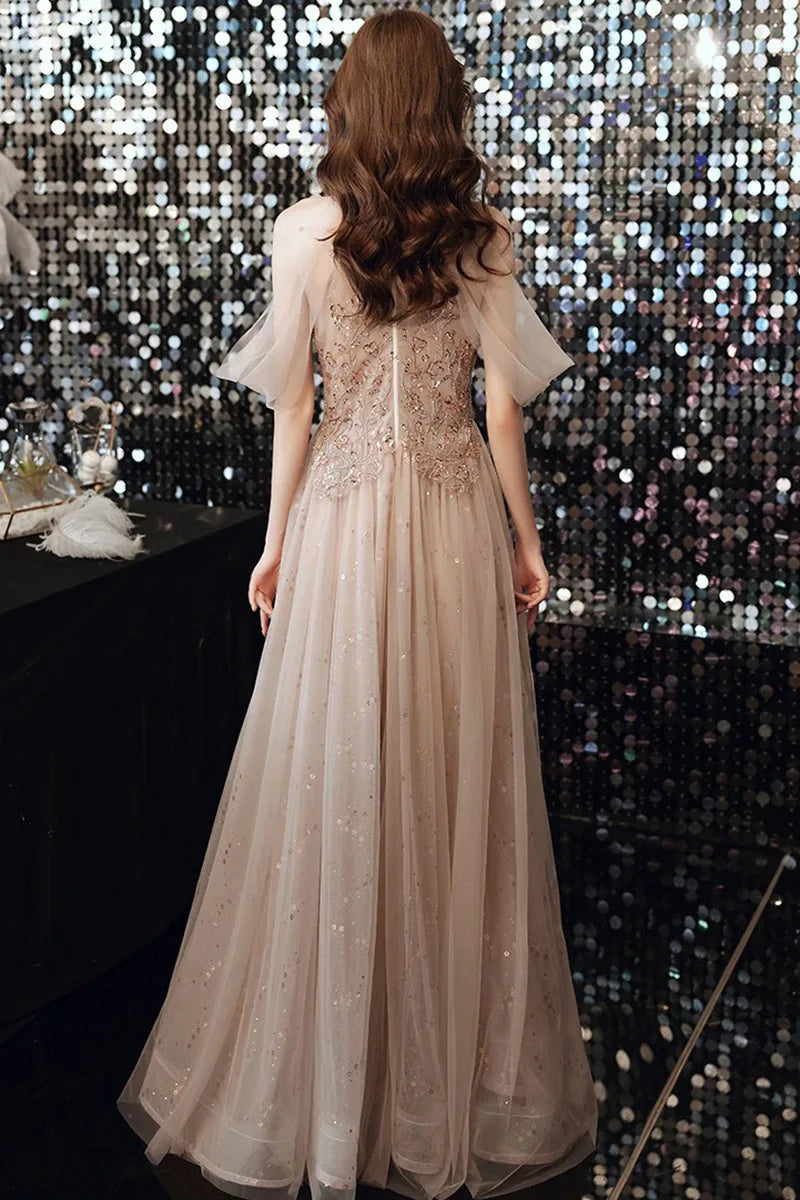Champagne Dresses Elegant Women's Evening Dress New Banquet Style Bridesmaid Dress Fairy Quinceanera Dress Sukienki Customized