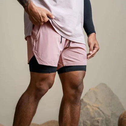 Fashion Gym Shorts for Men Clothing Casual Sweatpants Outdoor Running and Cycling Breathable Double-layer Shorts Men