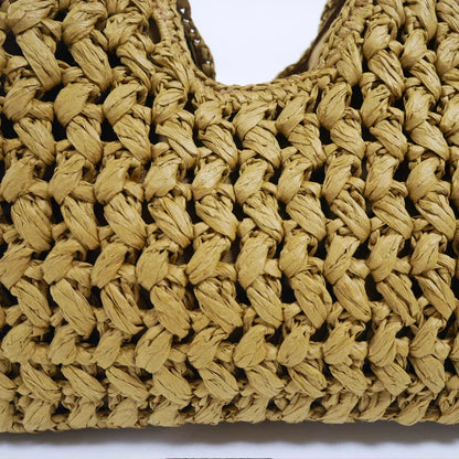 Fashion Straw Clip Shell Clutch Bag for Women Designer Paper Woven Handbags Casual vintage Handmade Summer Beach Bag 2025