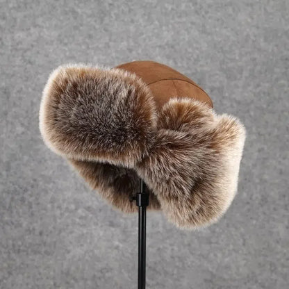 Winter Plush Bomber Hats for Women Men Imitation Faux Fur Russian Ushanka Cap Northeast Cap Unisex Warm Snow Bonnet Earflap Hats