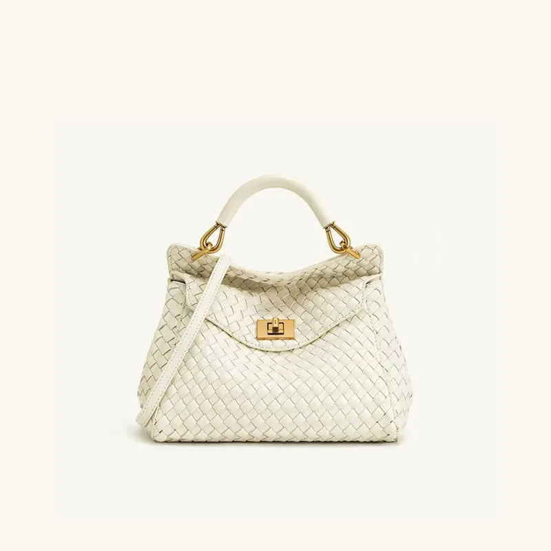 Lucia Elegant Buckle Genuine Leather Handbag for Women, Urban Casual Commuter Shoulder and Crossbody Bag