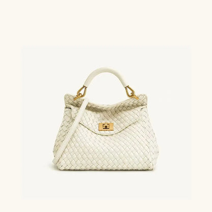 Lucia Elegant Buckle Genuine Leather Handbag for Women, Urban Casual Commuter Shoulder and Crossbody Bag