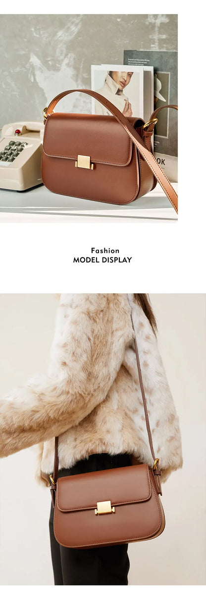 Cowhide Women's Bag 2024 New Genuine Leather Fashion Women Shoulder Bags High Quality Luxury Female Crossbody Bag 2126