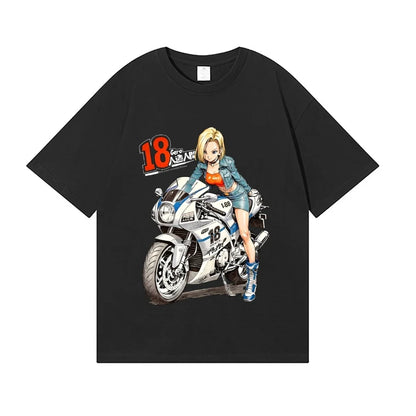 Dragon Ball Android 18 Japanese Style Classic Tee High-quality Streetwear Men's Clothing Women Clothing 2026 Summer New T Shirt