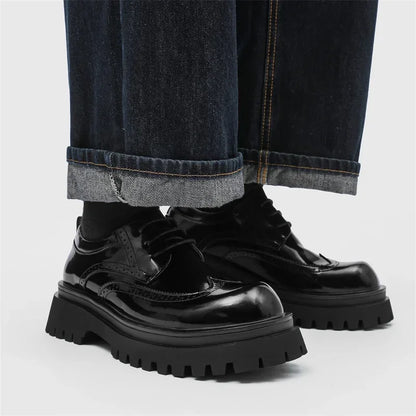 Brand Man Shoes Formal Green Glossy Leather Shoes for Men Lace Up Oxfords for Male Wedding Party Office Business Casual Shoe Men