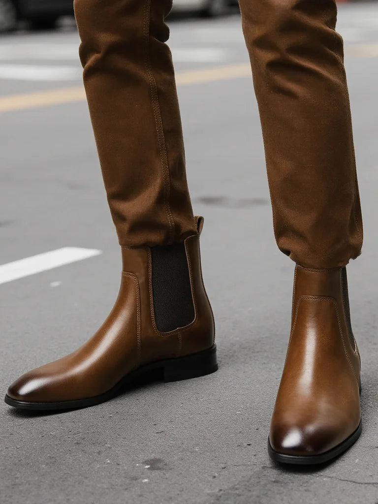 Men Boots Casual 2026 Fashion Brand Comfortable Boots Leather Chelsea boots