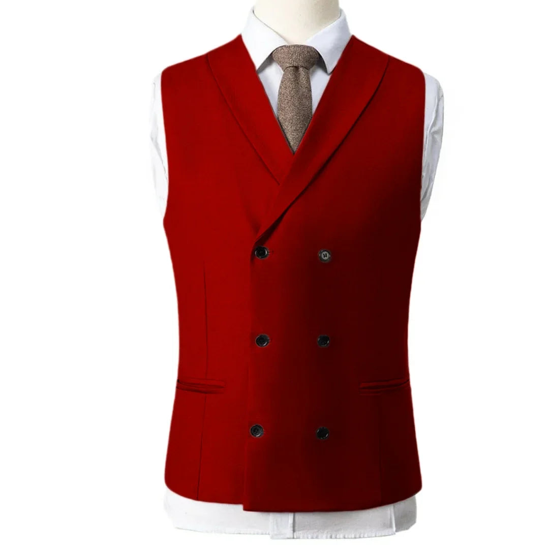 Men Vest Gray With Lapel Double Breasted Solid Waistcoat For Banquet Wedding Business Work Office Casual Daily Men Suit Vest