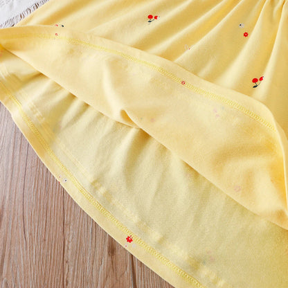 Baby Girls Summer Dress Short Sleeved Turn Down Collar Cotton Clothes for Girls Aged 2-6 Years Kids Dresses