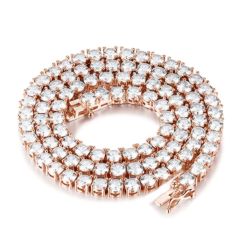 GRA Certified Moissanite Tennis Necklace 2/3/4/5/6.5mm Solid 925 Sterling Silver Diamond Tennis Necklaces for Women Man