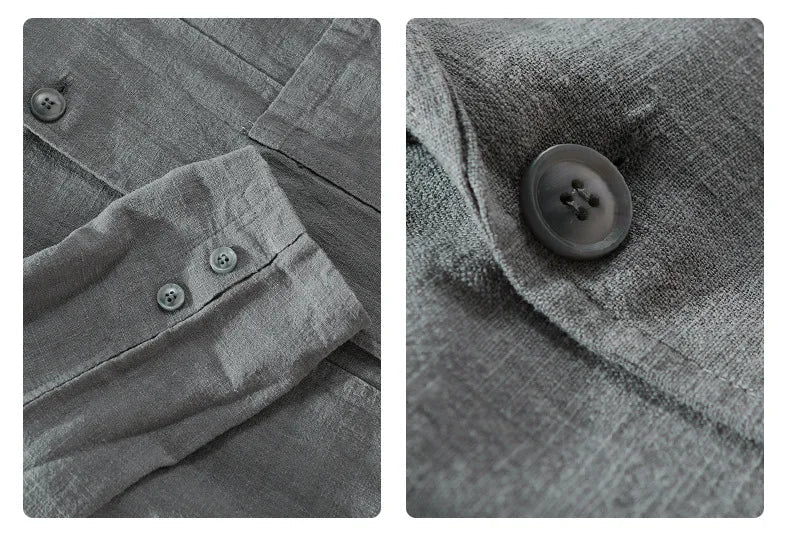 Y803 Spring Autumn Good Quality Linen Blazer For Men Business Casual Solid Color Simple Double Buttons Thin Male Suits Jackets
