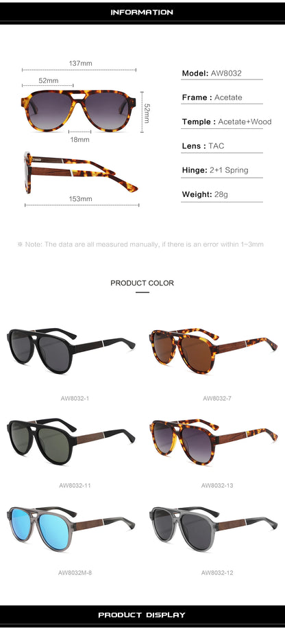 2026 Fashion Top Quality Double Beam Sunglasses Pilot Men Designer Brand Sun Glasses Acetate Women Outdoor UV400 Anti UV Goggles