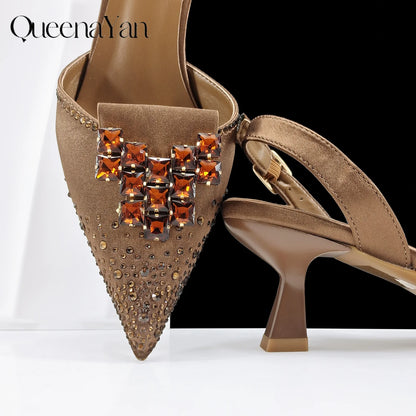 2026 INS Fantastic Rhinestone-encrusted Sex Ladies Shoes / Matching  Sparking Mini Bag (SPECIAL COLLECTION)