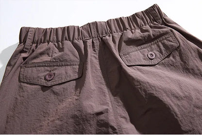 Mens Womens Spring Summer Lightweight Quick Dry Baggy Loose Paratrooper Cargo Pants Outdoor Techwear Multi Pocket Streetwear
