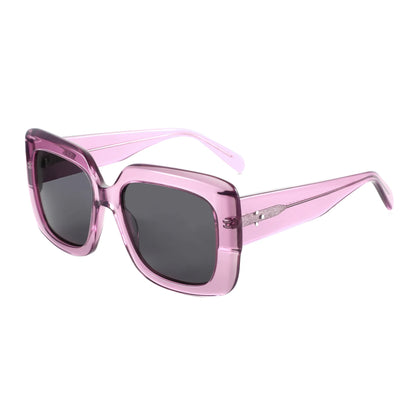 Women Large Rectangle Polarized Sunglasses Thick Frame UV400 Protection Acetate Square Sun Glasses Fashion Shade