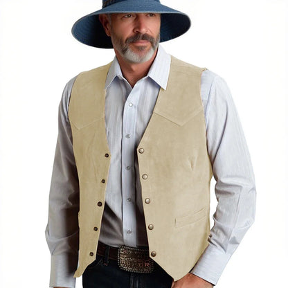 Mens Solid Suit Vests Slim Fit Classic V Neck Metal Buttons Suede Vest for Men Business Professional Smart Casual Waistcoat